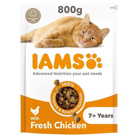 Iams Senior & Mature Dry Cat Food Chicken 700g from Ocado