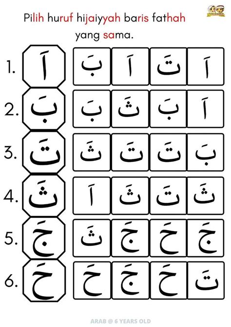 ARAB : Mengenal Huruf Hijaiyyah Baris Fathah (a,ba,ta,tha,ha,kho ...