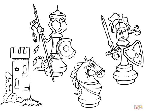 Cartoon Chess Pieces coloring page | Free Printable Coloring Pages