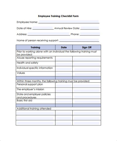 Training Checklist Template - 7+ Download Documents In PDF, Word