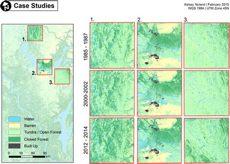 Map of the lower Yenisei River region previously mapped and case study ...