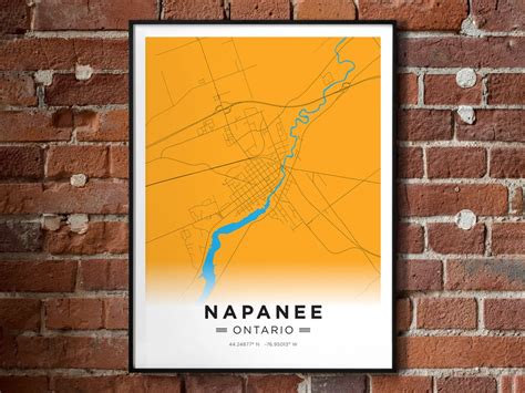 Map of Napanee Ontario City Colours Poster Print - Etsy