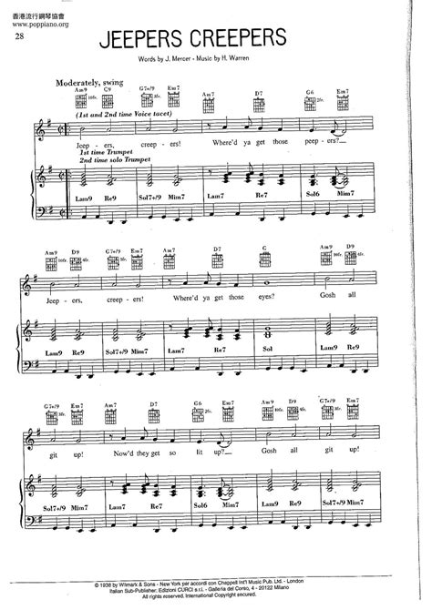 Louis Armstrong-Jeepers Creepers Sheet Music pdf, - Free Score Download ★