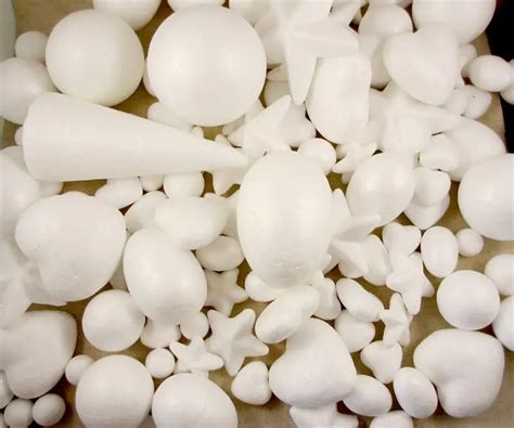 Lucia Crafts 60pcs mixed shape white styrofoam Crafts foam diy handmade painted crafts Easter ...