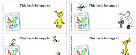 "This Book Belongs To" Sticker Sheet - Seussville