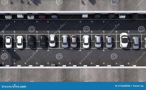 Car Parking Top View. Generative AI. Stock Illustration - Illustration of place, outdoor: 274280098