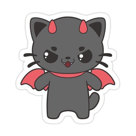 "Evil Cat" Sticker for Sale by pai-thagoras | Spooky stickers, Cute ...