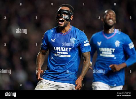 Rangers' Danilo celebrates after scoring their sides third goal during ...