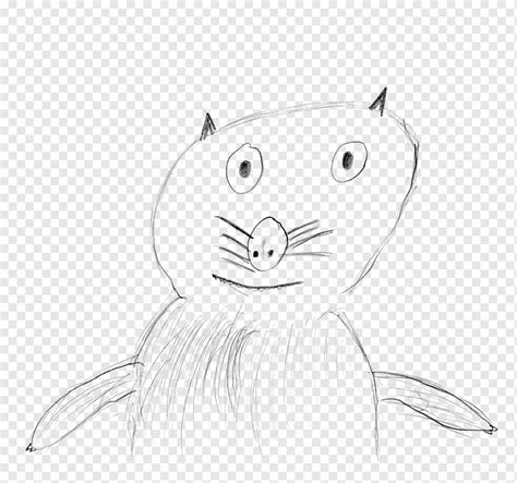 Whiskers Cat Line art Nose Sketch, Cat, white, mammal, face png | PNGWing