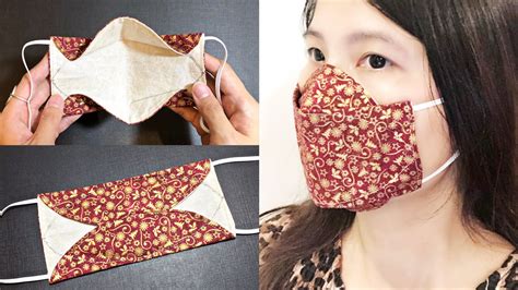 New version – NO FOG ON GLASSES – DIY Simple fabric 3D face mask sewing ...