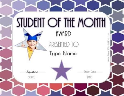 Free Student of the Month Certificate | Customize with your Photo and/or Text