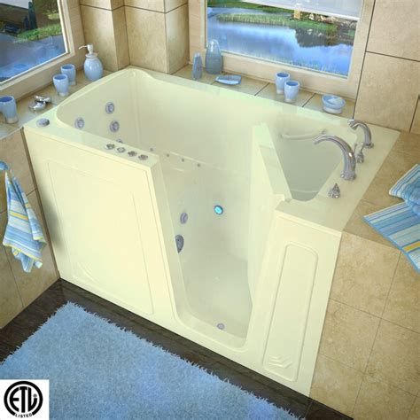 Endurance Endurance Tubs 32-in L x 60-in W x 38-in H Biscuit Acrylic Rectangular Walk-in ...