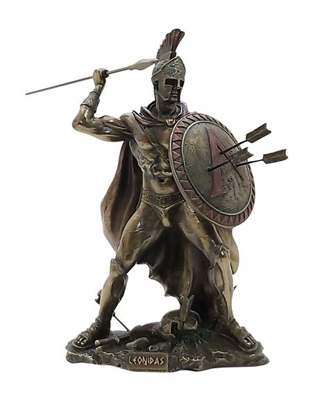 Leonidas Greek Spartan King Warrior Sculpture Statue Bronze Finish 8.2 ...