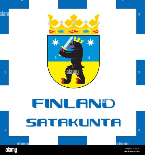 National ensigns, Flag and emblem of Finland - Satakunta Stock Photo ...