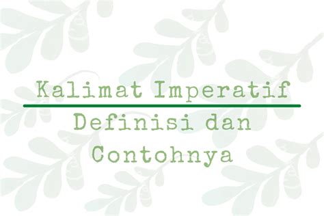 Contoh Kalimat Imperatif Dalam Iklan – Meteor