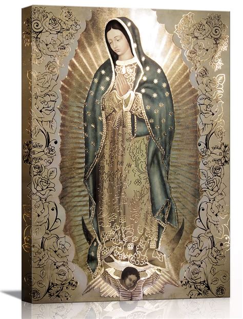 Buy Large Framed Our Lady of Guadalupe Portrait Canvas Wall Art Decor Virgin Mary Wall Art ...