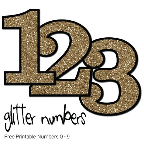 Free Printable Glitter Numbers - Make Breaks