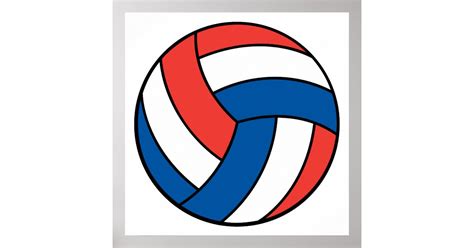 red white blue volleyball poster | Zazzle