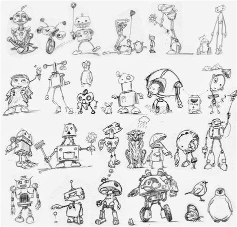 Robot sketch, Robots drawing, Robot concept art