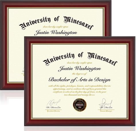 Amazon.com: Minesaxel 8.5 x 11 Certificate Frames Fits 8.5 by 11 Diplomas or Pictures, Award ...