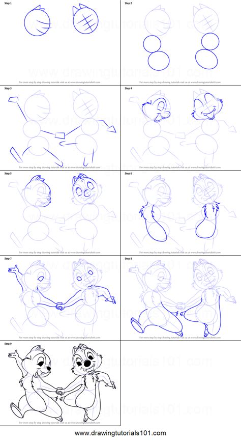 How to Draw Chip and Dale Printable Drawing Sheet by ...