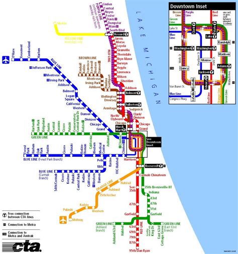 Subway map Chicago - Subway in Chicago map (United States of America)