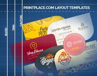 Die-Cut Business Cards - Print Templates - Free Download | PrintPlace