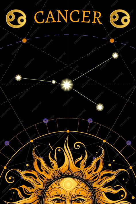 Premium Vector | Tarot card zodiac card with cancer symbol horoscope and card magic