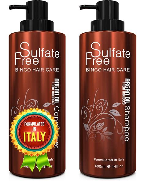 Moroccan Argan Oil Sulfate Free Shampoo and Conditioner Set - Best for Damaged, Dry, Curly or ...