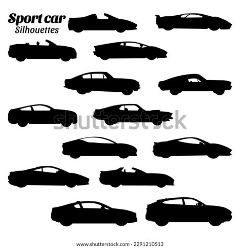 Sports Car Silhouette Vector Illustration Set Stock Vector (Royalty ...