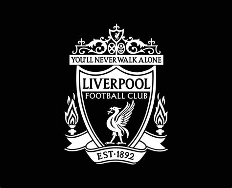 Liverpool Club Logo White Symbol Premier League Football Abstract ...