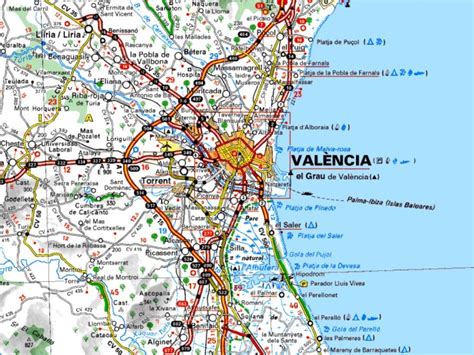 Valencia Spain Beaches Map