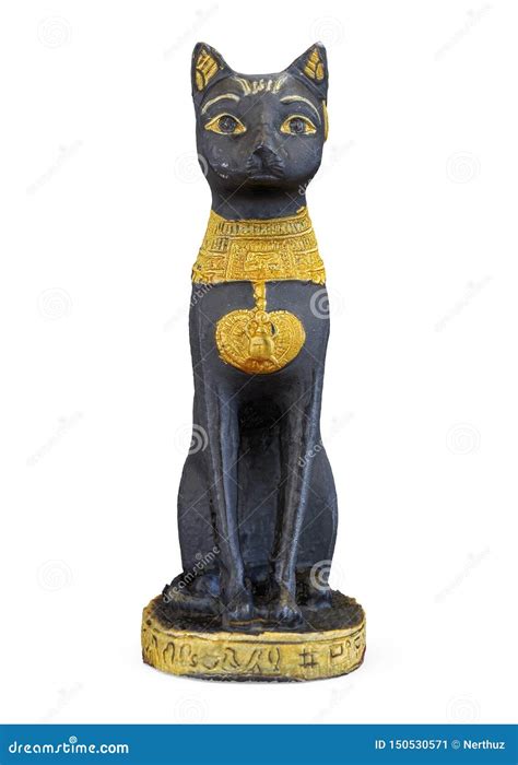 Egyptian Cat Statue Isolated Stock Illustration - Illustration of ...