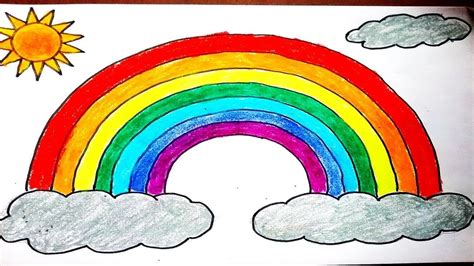 How to draw Rainbow easy for kids. DIY How to make simple rainbow drawing