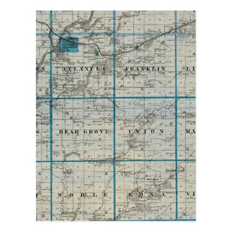 Map of Cass County, State of Iowa Postcard | Zazzle.com