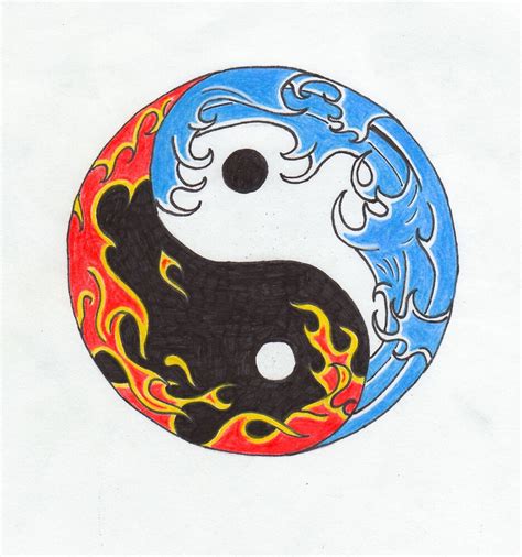 "fire water yin yang" by godofthemind | Redbubble