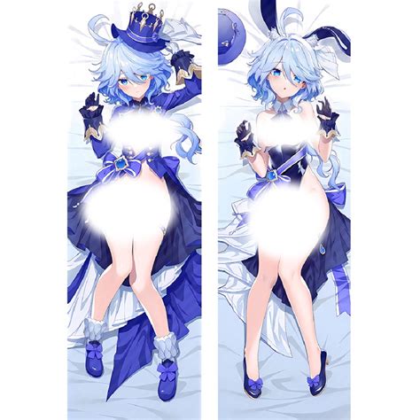 Genshin Impact Furina Pillowcase Dakimakura Peach Skin 2Way Jananese Anime Game Body Pillow ...