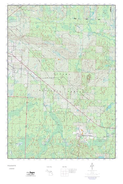 MyTopo Wakefield NE, Michigan USGS Quad Topo Map