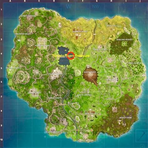 Fortnite Tomato Town Treasure Map and Treasure Location on Loot Lake - Guide - Push Square