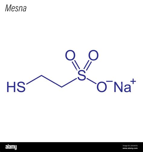 Skeletal formula of Mesna. Drug chemical molecule Stock Vector Image ...