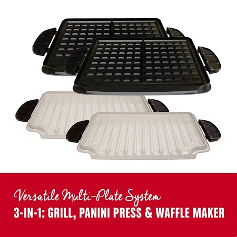 George Foreman Evolve Grill With Waffle Plates And Ceramic Grill Plates ...