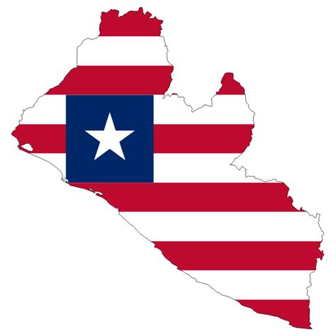 Liberia Flag Map With Stroke | Free SVG