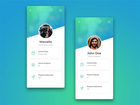 User Profile UI/UX Mobile App by uxmalaya on Dribbble