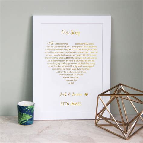 Song Lyrics Print, Wedding Song Lyrics Art, Wedding Anniversary Gift ...