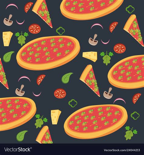 Pizza background pattern Royalty Free Vector Image