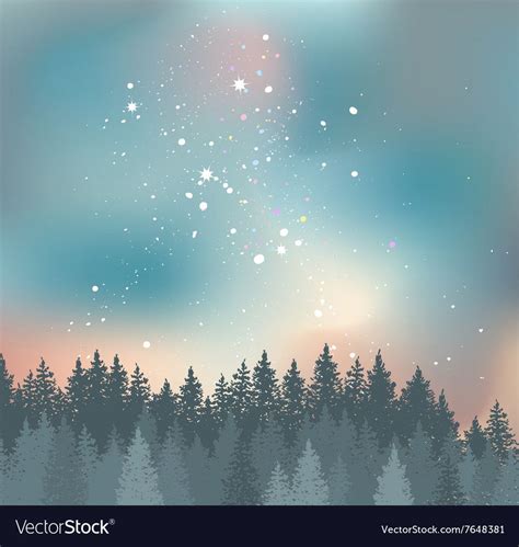 Forest and Night sky with stars background Space Vector Image | Star background, Star sky, Night ...