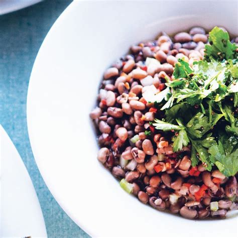 Sea Island Red Peas with Celery Leaf Salad recipe | Epicurious.com