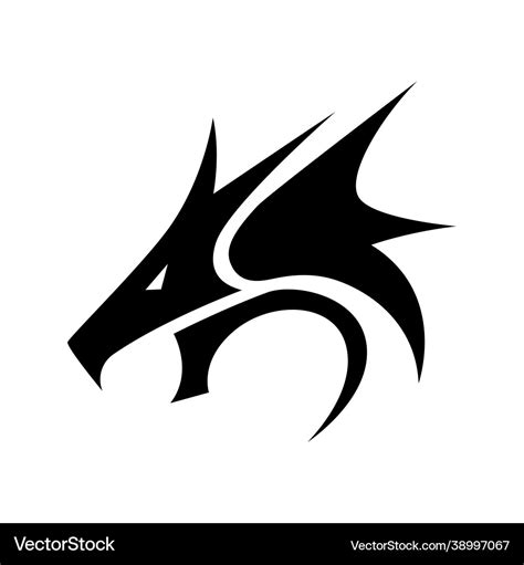 A black dragon head icon Royalty Free Vector Image