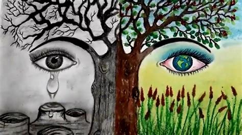 Save Trees Save Earth||Art&Craft with PRATIMA | Earth drawings, Save earth drawing, Mother earth art