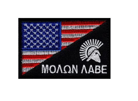 American Flag / Molon Labe Spartan Patch (Embroidered Hook) – MILTACUSA